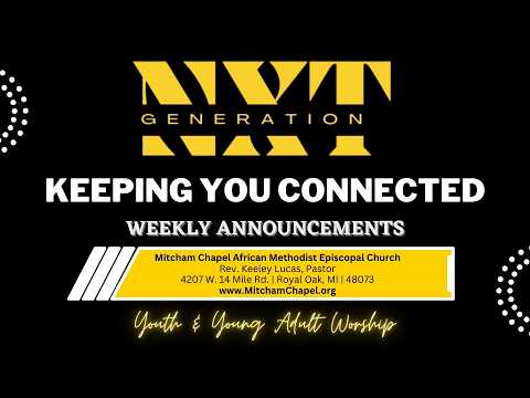 7 19 26 Announcements — Mitcham Chapel weekly announcements video